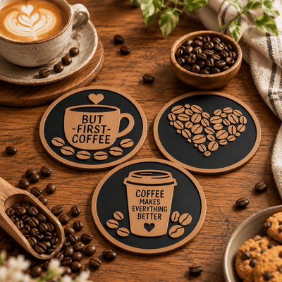 Coffee Lover Coaster Set β Pack of 3