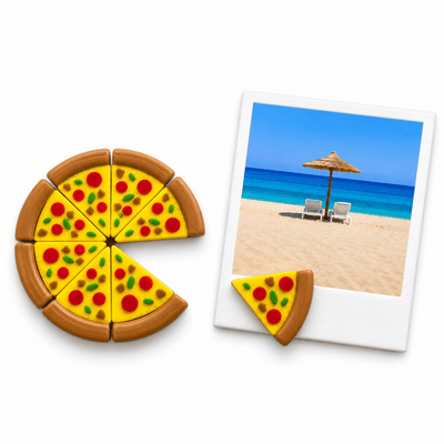 🍕 Pizza Fridge Magnet & Notes Holder – 8 Slice Set
