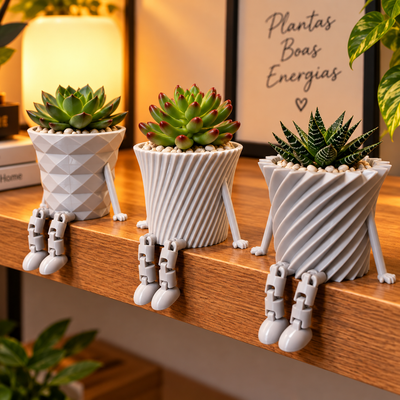 Sitting Planters with Dangling Legs β Pack of 3