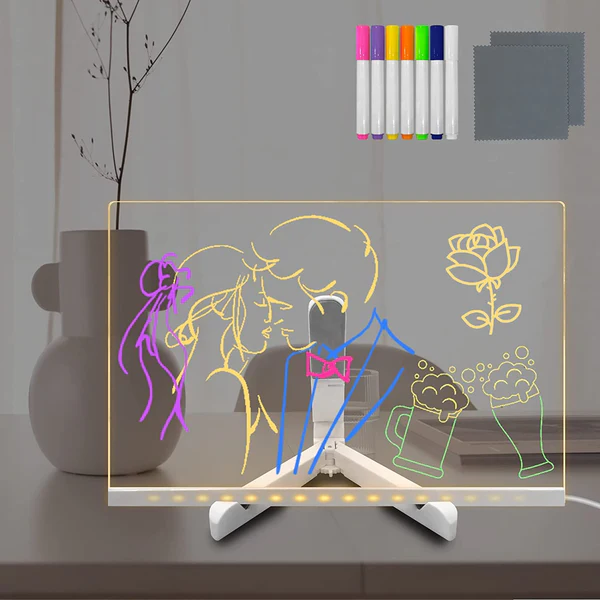 3D Acrylic Writing Board with Pen & Lig