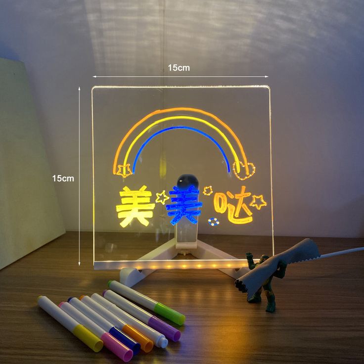 3D Acrylic Writing Board with Pen & Lig