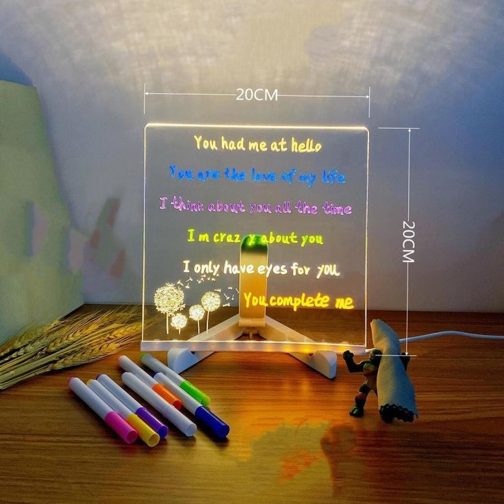 3D Acrylic Writing Board with Pen & Lig