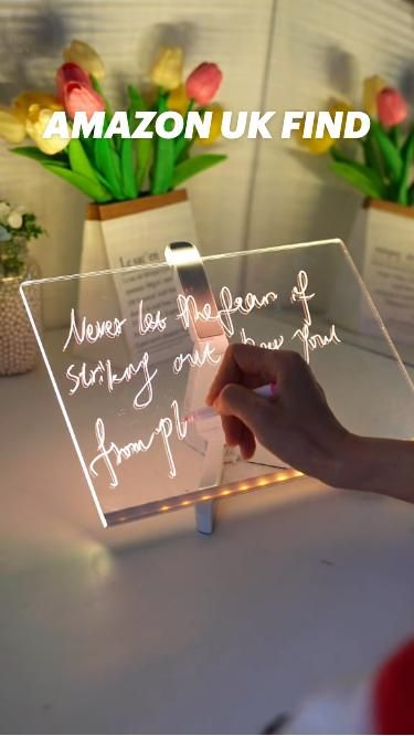 3D Acrylic Writing Board with Pen & Lig