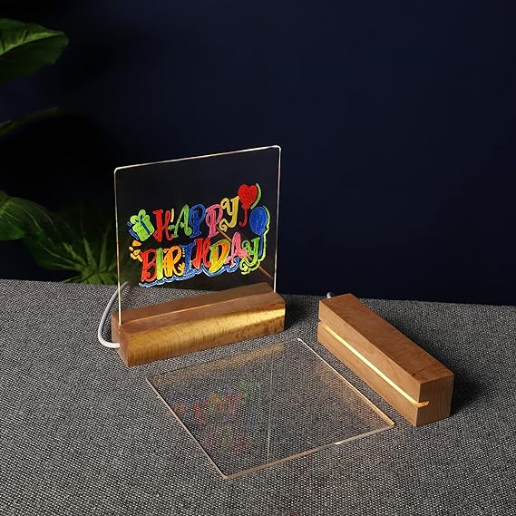 Luminious 3D Acrylic Writing DIY Board with 12 Pens