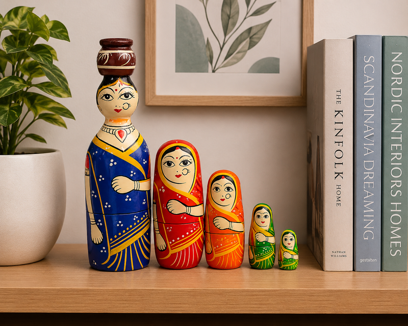 Nesting Dolls Set of 5 (7–8 Inch) Showpiece  (PREPAID ONLY)