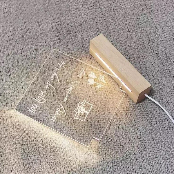 Luminious 3D Acrylic Writing DIY Board with 12 Pens