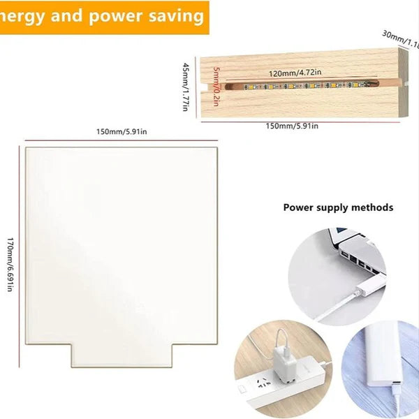 Luminious 3D Acrylic Writing DIY Board with 12 Pens