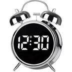 Alarm Clock for Heavy Sleepers, Digital Clock, Alarm Clock for Students with Adjustable Brightness, Snooze Function, Temperature & Touch to Wake (Silver), 3.81 cm