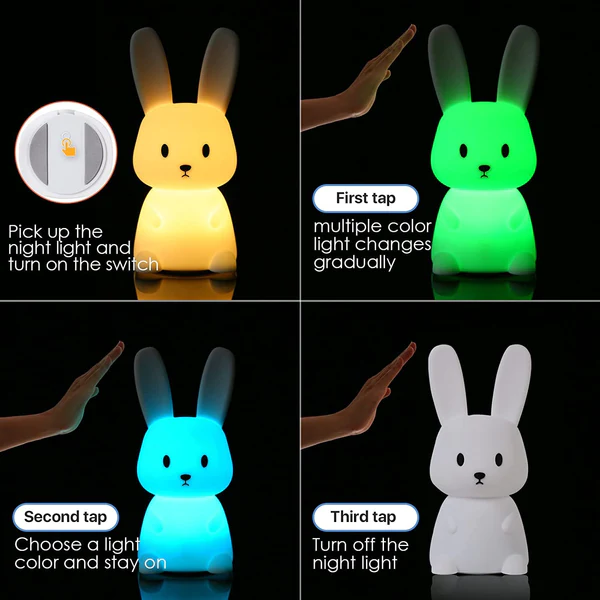 Cute Silicone Bunny Night Light