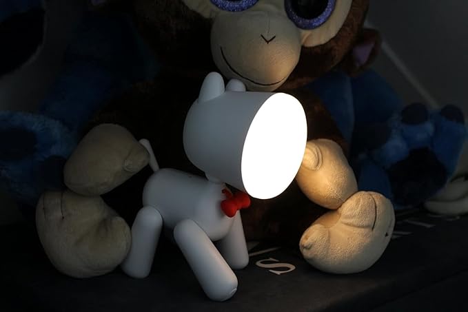 Puppy LED Desk Night Light Lamp with 360° Rotation  (White)
