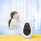 Adorable Bear Alarm Clock with Digital Mirror & Gesture Sensing Makeup Light – Snooze Mode & Voice Control Function