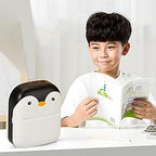 Pickitt Penguin Design Mini Portable Printer, Wireless Bluetooth Connectivity for Android & iOS System, Inkless Black and White Thermal Printer with Printing Paper Roll
