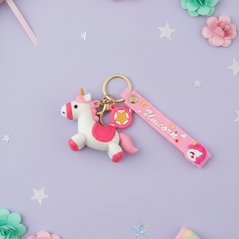 PINK UNICORN KEY CHAIN