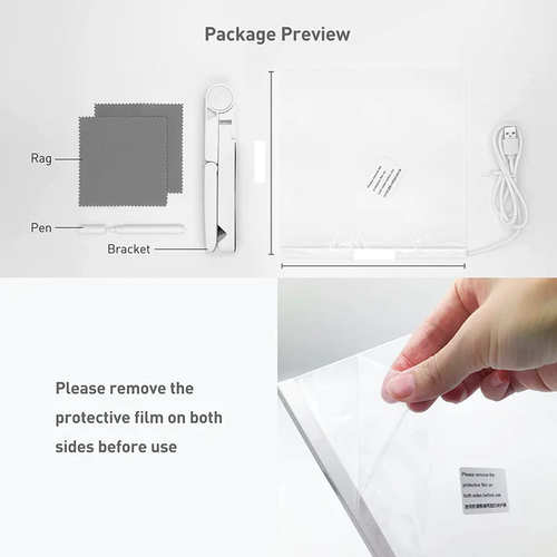 3D Acrylic Writing Board with Pen & Lig