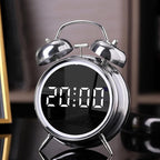 Alarm Clock for Heavy Sleepers, Digital Clock, Alarm Clock for Students with Adjustable Brightness, Snooze Function, Temperature & Touch to Wake (Silver), 3.81 cm
