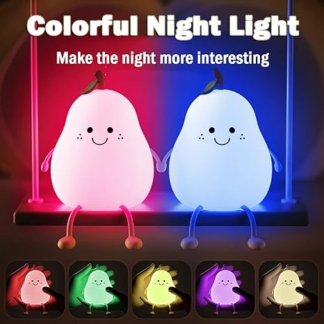 Cute Silicone Pear LED Night Lamp