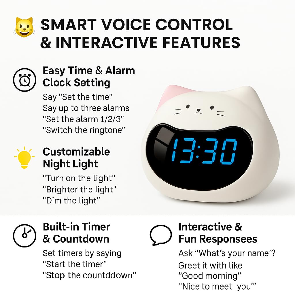 Cat Digital Alarm Clock