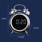 Alarm Clock for Heavy Sleepers, Digital Clock, Alarm Clock for Students with Adjustable Brightness, Snooze Function, Temperature & Touch to Wake (Silver), 3.81 cm