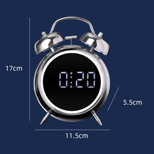 Alarm Clock for Heavy Sleepers, Digital Clock, Alarm Clock for Students with Adjustable Brightness, Snooze Function, Temperature & Touch to Wake (Silver), 3.81 cm