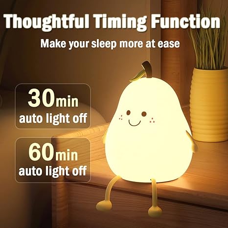 Cute Silicone Pear LED Night Lamp