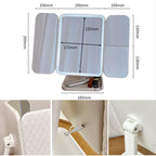 3X Trifold Makeup Mirror with Adjustable LED Lights  (pink)