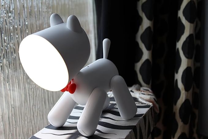Puppy LED Desk Night Light Lamp with 360° Rotation  (White)