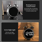 Alarm Clock for Heavy Sleepers, Digital Clock, Alarm Clock for Students with Adjustable Brightness, Snooze Function, Temperature & Touch to Wake (Silver), 3.81 cm