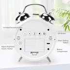 Alarm Clock for Heavy Sleepers, Digital Clock, Alarm Clock for Students with Adjustable Brightness, Snooze Function, Temperature & Touch to Wake (Silver), 3.81 cm