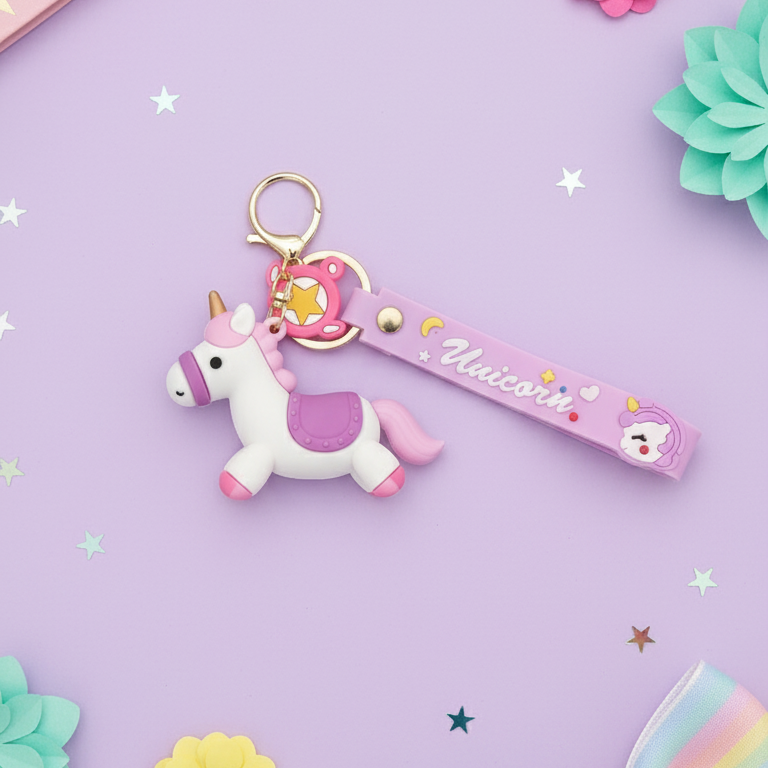 PURPLE UNICORN KEY CHAIN
