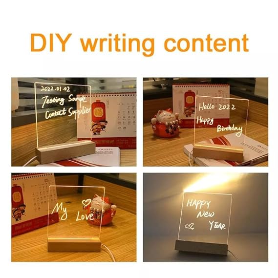 Luminious 3D Acrylic Writing DIY Board with 12 Pens