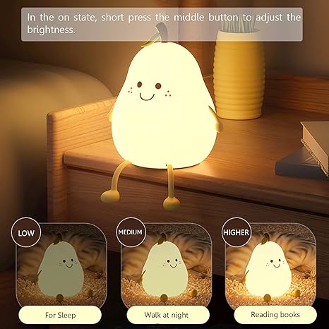 Cute Silicone Pear LED Night Lamp