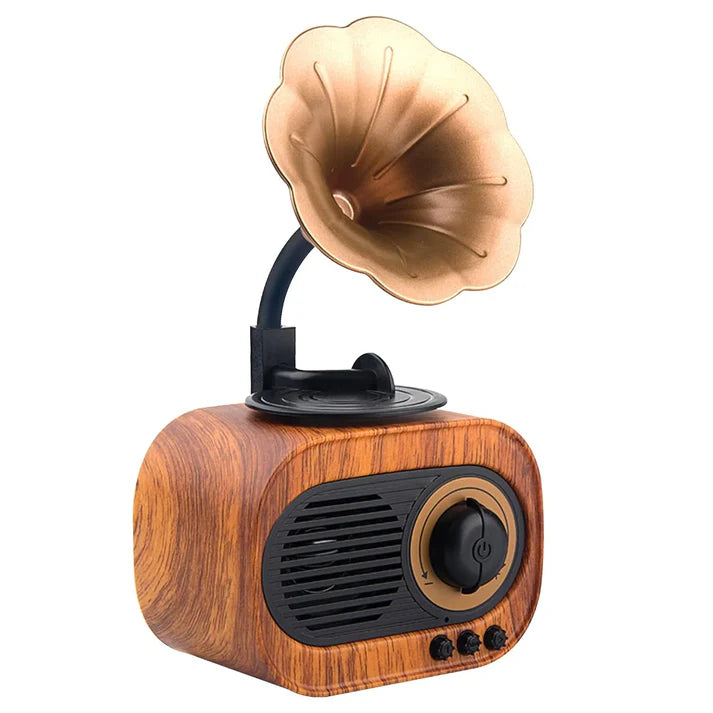 Retro Charm Bluetooth Gramophone Speaker – Vintage Elegance Meets Modern Sound!