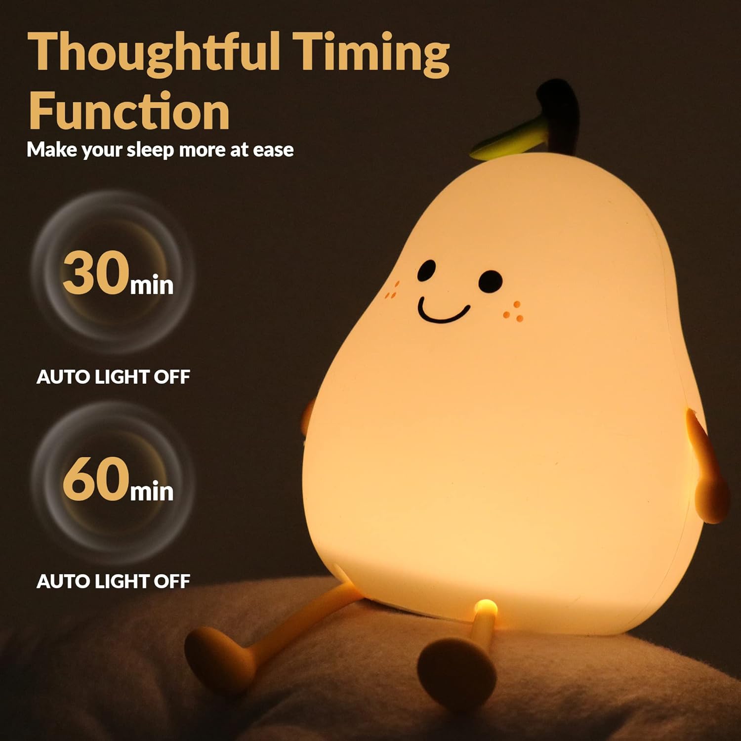 Cute Silicone Pear LED Night Lamp