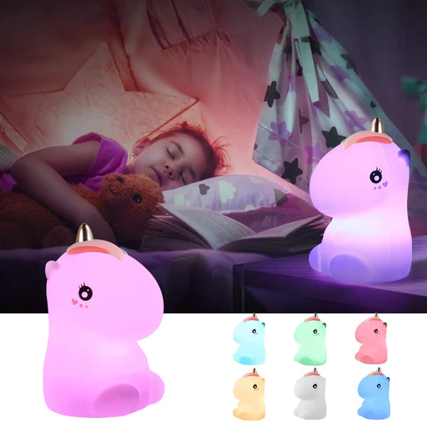 Unicorn Touch Rechargeable Colour Changing Silicone Lamp (Pink)