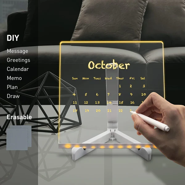 3D Acrylic Writing Board with Pen & Lig