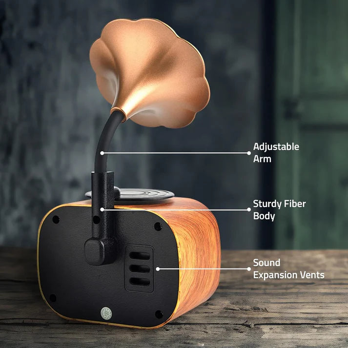 Retro Charm Bluetooth Gramophone Speaker – Vintage Elegance Meets Modern Sound!