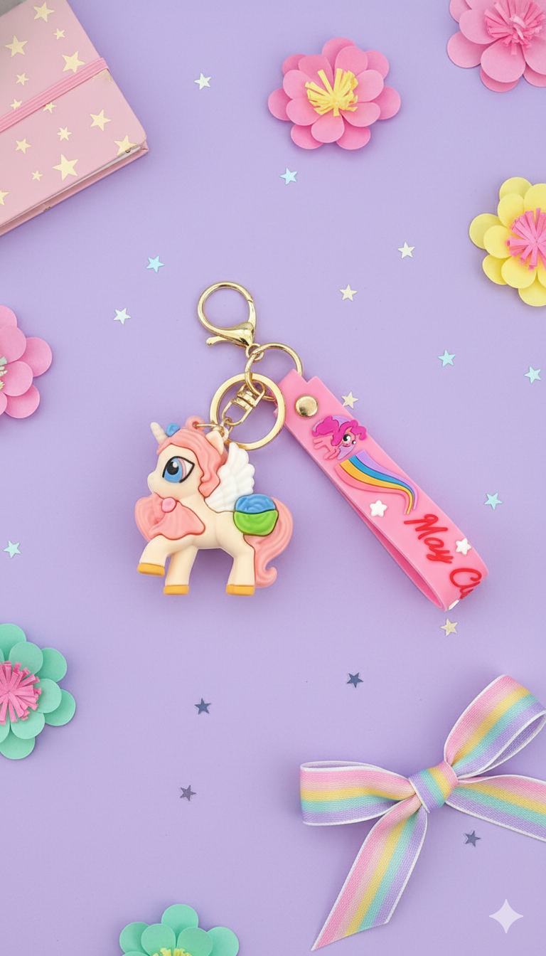 RAINBOW  UNICORN KEY CHAIN