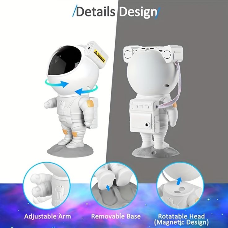 Starry  Astronaut Star Projector Galaxy Night Light