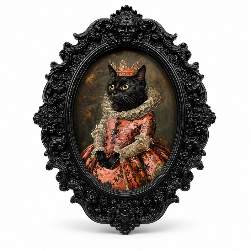 Royal Black Cat Fridge Magnet
