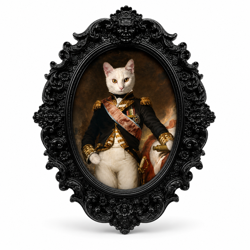 Royal White Cat Fridge Magnet