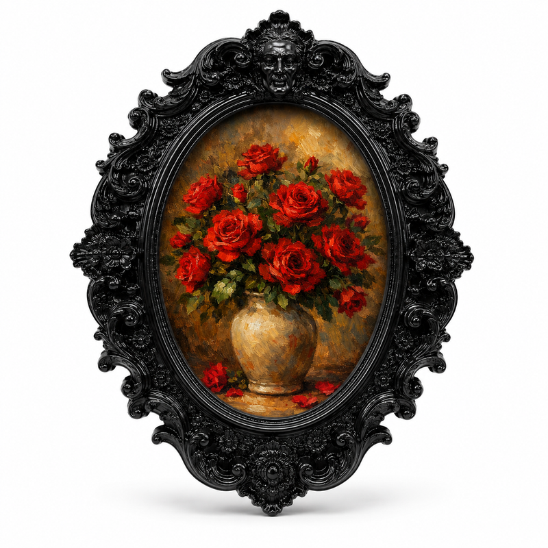 Vintage Red Roses Fridge Magnet
