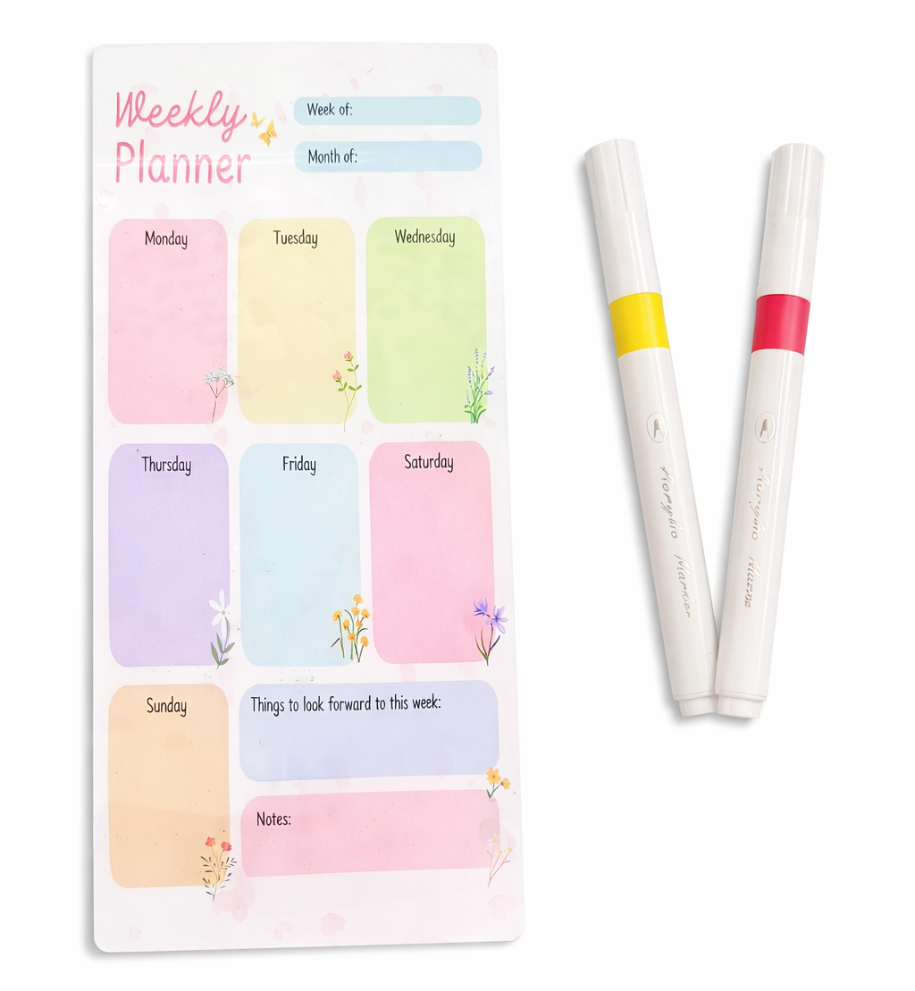 WEEKLY PLANNER FRIDGE MAGNET  ( 2 MARKER FREE)