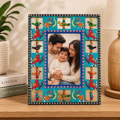 Hand-Painted Wooden Photo Frame Showpiece  (PREPAID ONLY)