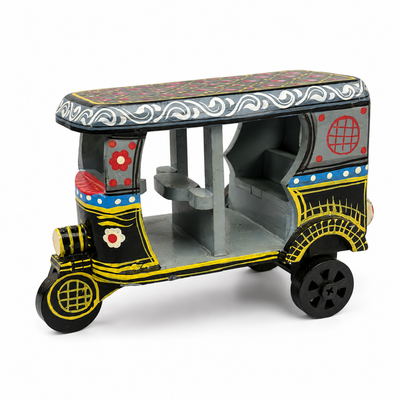 Handcrafted Wooden Auto Rickshaw Showpiece  (PREPAID ONLY)