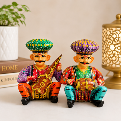 Handcrafted Wooden Musician Showpiece (prepaid only)
