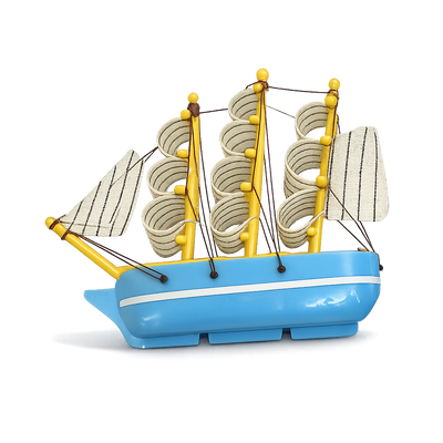 SAIL SHIP FRIDGE MAGNET ( random color) size : 14cm