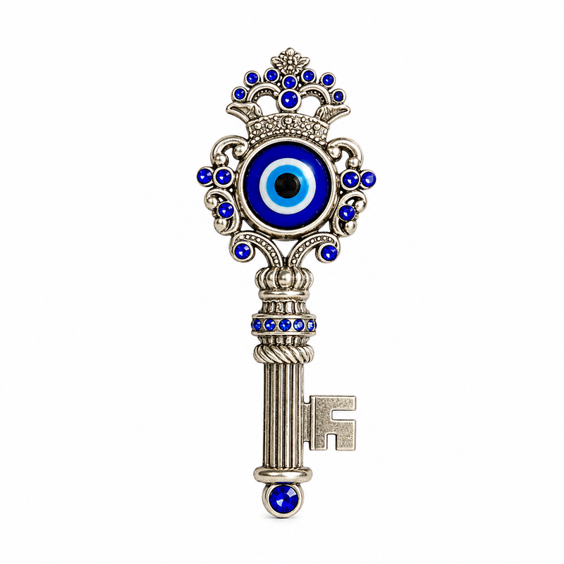 Evil Eye Key Fridge Magnet – Lucky Protection Decorative Magnet (Approx. 8 cm)