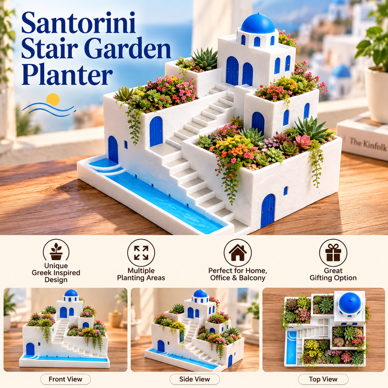 Santorini Stair Garden Planter – Large Size (PREPAID ONLY)