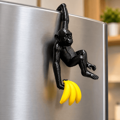 Hanging Monkey with Banana Fridge Magnet