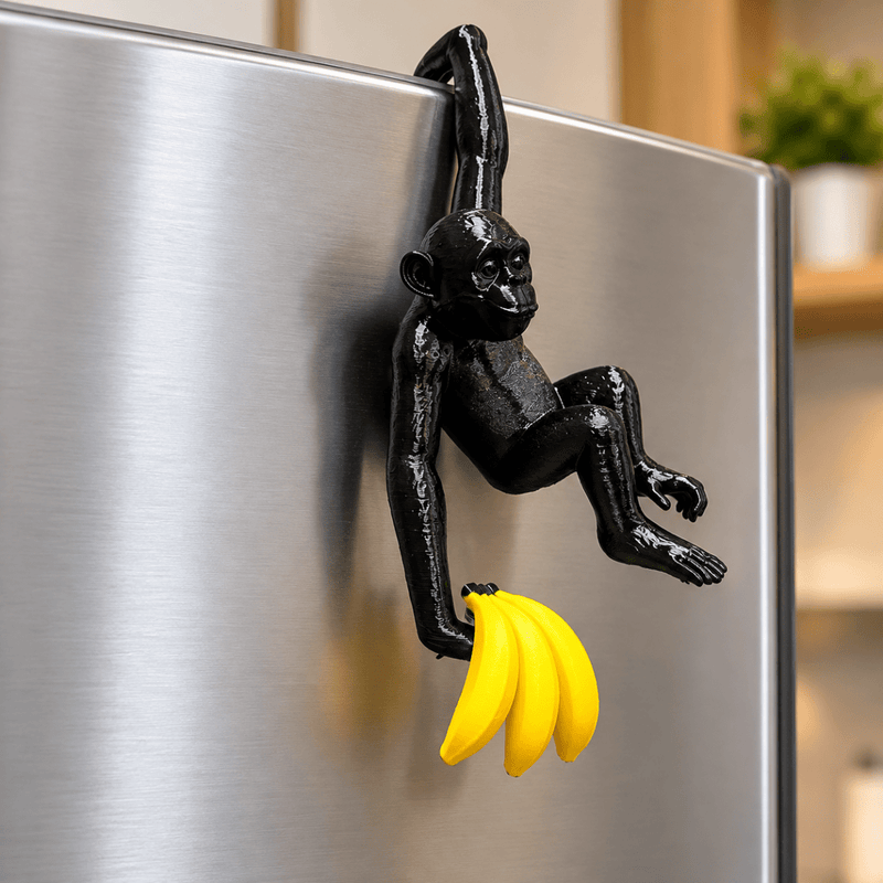 Hanging Monkey with Banana Fridge Magnet